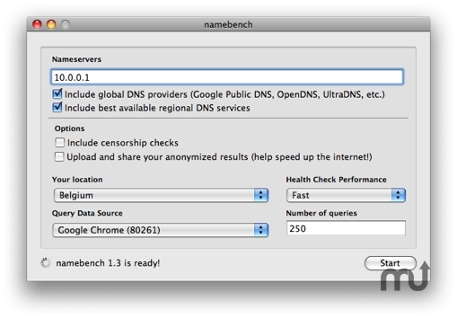 DNS Benchmark instal the new
